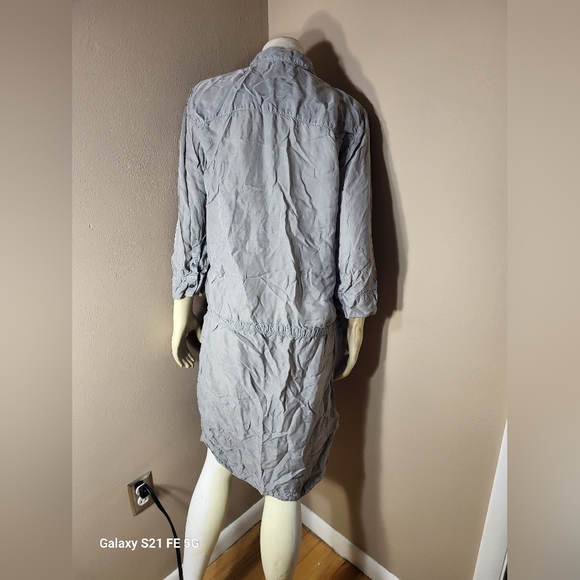 Standard James Perse Silver Gray Button Down Tie Waist Dress Sz 4/XL...I… - Picture 4 of 6